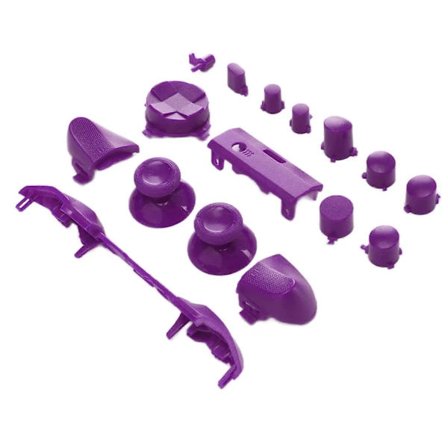 (Pow yeah!) Komplet knapsæt til spilcontroller, erstatningshåndtag, tilbehørssæt til Xbox Series X, lilla