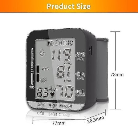 Automatic Blood Pressure Monitor Medical Sphygmomanometer Tonometer Portable Cuff Wrist Sphygmomanom