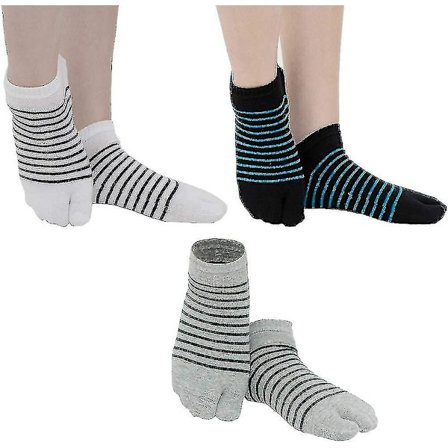 Unisex Flip Flop -sukat Tabi-jakovarpaat Geta -hiearpovat puuvilla/sandaalisukat, 3 paria