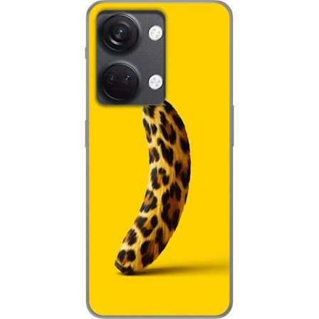 Kompatibelt Mobildeksel til OnePlus OnePlus Nord 3 Banan med leopardmønster mot gult bakgrunn i en kreativ og leken design