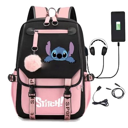 stitch rygsæk børn rygsække rygsæk med USB stik 1stk