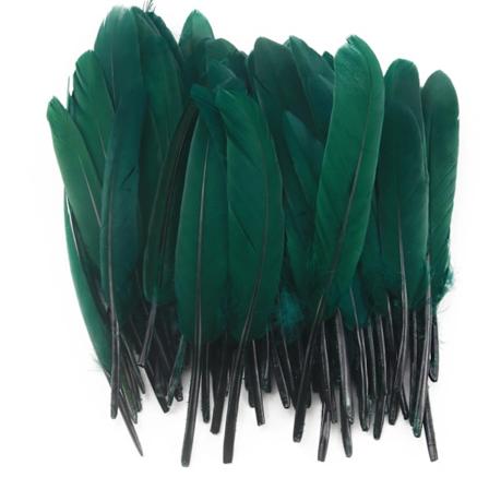 30 Färger Naturliga Gåsfjädrar 4-6 Tum /10-15 cm 100 st DIY Karnevalfjädrar för Kostymhuvudbonad Mask Hantverk Hem deep green