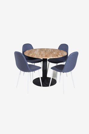 Venture Home - Ruokailuryhmä Cirebon ja ruokapöydän tuolit Polar, 4 kpl - Musta - Ruokailuryhmät - - Homeroom