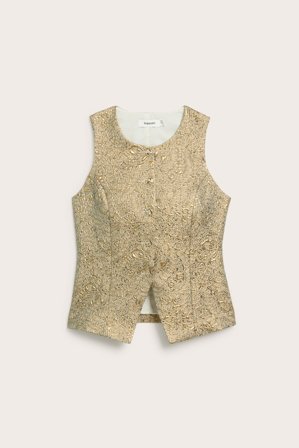 Kappahl | Vest i brokade | Gull