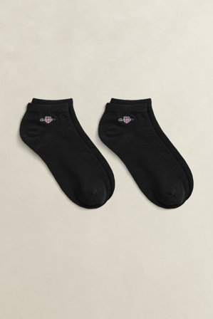 GANT Herren 2er-Pack Knöchelsocken (43-45) Schwarz