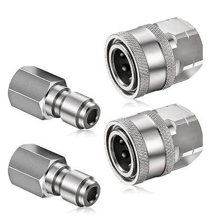 1 Set NPT 1/4 Tums Trycktvättskoppling Anslutningskontakt Han/Hon 1/4 Snabbkopplingar För
