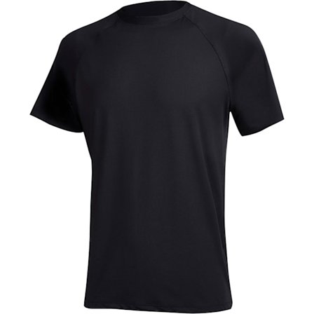 Herre kortarmet hurtigtørkende badeoverdel surf UV solbeskyttelse badedrakt (svart) XXL svart