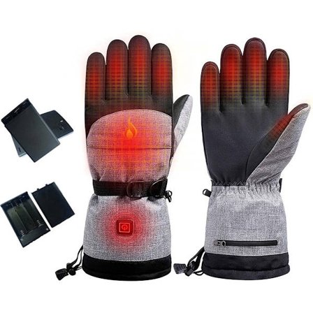 Grå, opvarmede handsker til mænd og kvinder, vandtætte elektriske opvarmede handsker, vintervarme, motorcykelhandsker