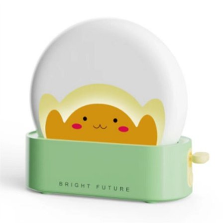 Nattlampa, söt Kawaii-dekoration för sovrummet, uppladdningsbar LED-brödrost med timer och justerbar ljusstyrka