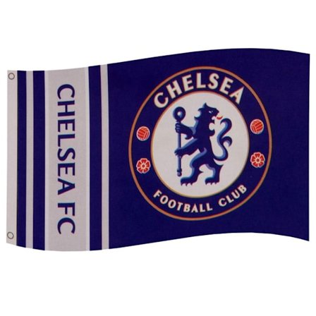 Chelsea FC Wordmark Stripes Flag One Size Blå