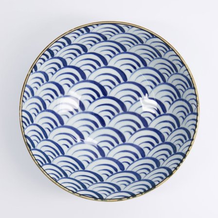 Tokyo design studio Tokion Design Studio Natsu Nami Ramen kulho 1000 ml, sininen/valkoinen