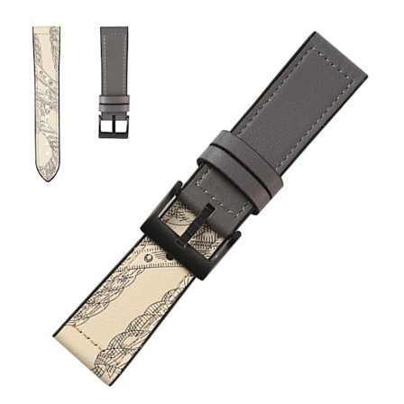 22mm stitching décor läder klockarmband - Stucco