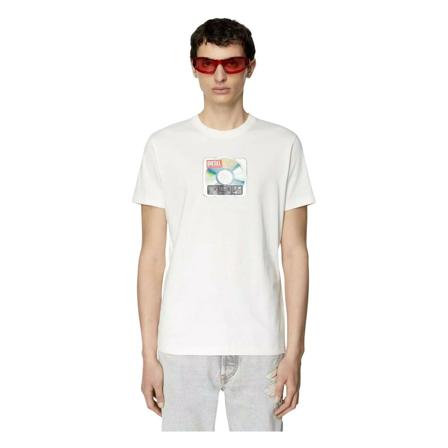 Diesel T-Shirts , Wit , Heren , Maat: XL