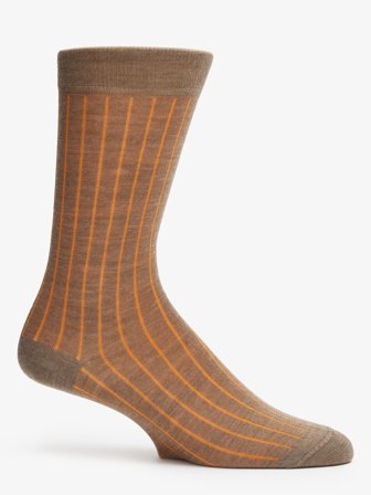 John Henric Men's Braune & Orange Socken Bath Size 39-42