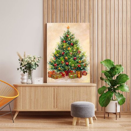 Juletræ Diamantkunst Malesæt 5D DIY Diamantkunst Nummer Malesæt til Hjem Vægdekoration 30x40 cm