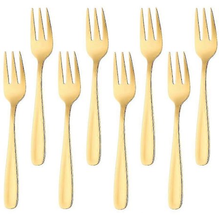 Kitchen Craft Tårtgaffelset, Rostfritt Stål, Guld 8 st