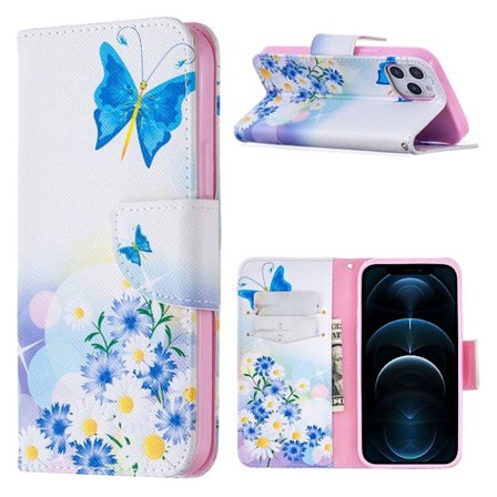 Wonderland iPhone 12 / 12 Pro Flippetui - Sommerfugl og Blomster