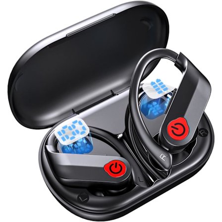 Trådlösa öronsnäckor Bluetooth 5.3 hörlurar Sport, In-Ear Bluetooth öronsnäckor med dubbla LED-display Trådlösa hörlurar för träning