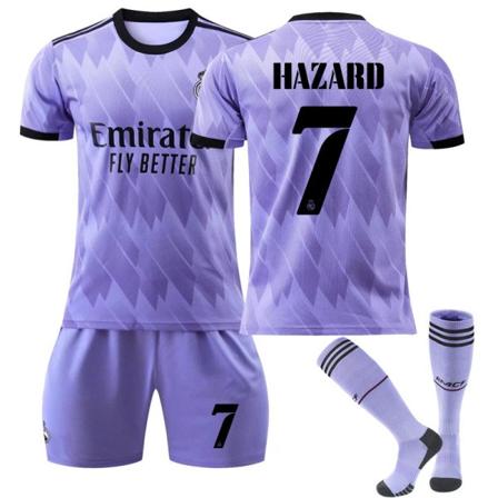 Ny sesong 2022-2023 Real Madrid Fotballdrakt Fotballdrakter HAZARD Nr. 7 barn 28(150-160cm) zdq
