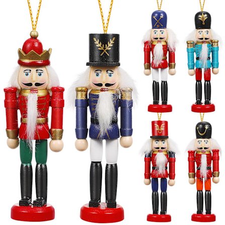 6 stk Børn Nøddeknækkeren Nøddeknækkeren Figurer Jule Hængepynt Jul Miniature Figur Jule Trædekorationer