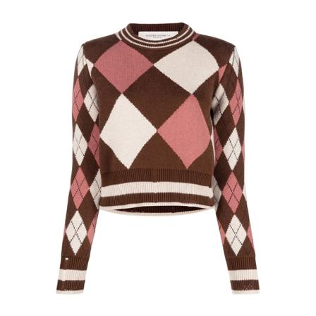 Golden Goose Round-neck Strik Brun, Dame Striktrøjer