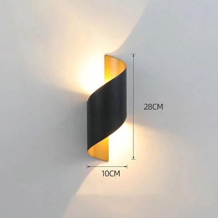 Spiraldesign LED Vegglampe Moderne Nordisk Sconce Lampe svart&gull varmt hvitt lys-varmt hvitt lys
