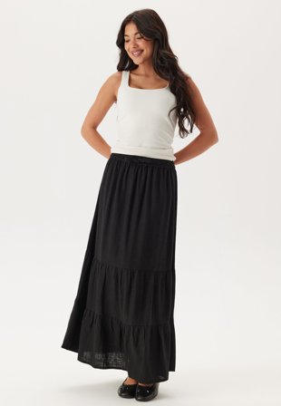 Happy Holly - Linen Maxi Skirt - Black