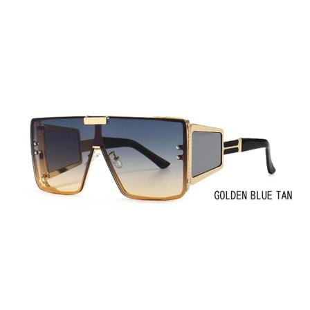 En-delt Flat Top Retro Oversized Briller Dame Ins Bredbenet Solbriller Mand (FMY)