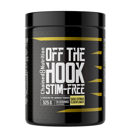 PWO uden Koffein Chained Nutrition Off the Hook PWO Stim Free 525 g, Elderflower/Lemon - Bodyman.dk