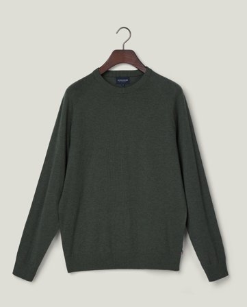 Lexington Fine merino sweater rundhals, mørkegrøn