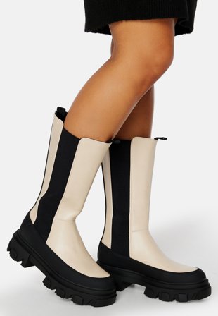 ONLY Tola Tall Chunky Boot Beige Klær