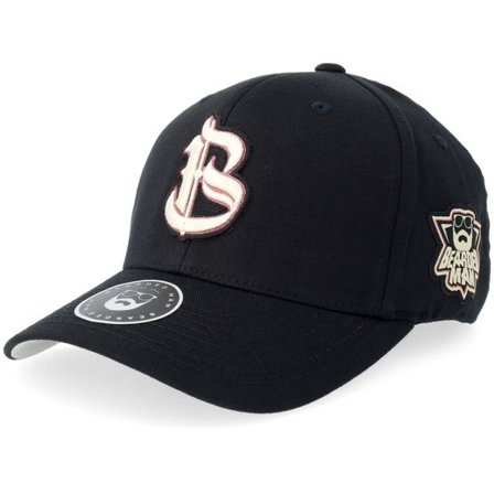 Bearded Man - Svart flexfit Keps - Mascot Logo Wooly Combed Black Flexfit @ Hatstore