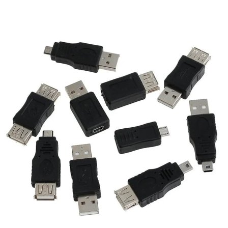 10 st Mini Konverter USB Hane till Hona Micro USB Kontakt Förlängningsadapter