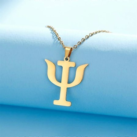 PSI Symbol Vedhæng Halskæde Rustfrit Stål Psykologi Græsk Bogstav Halskæder til Kvinder Mænd Målingsskilt Smykker