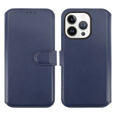 iPhone 15 Pro Max Plånboksfodral Läder Rvelon - Blå