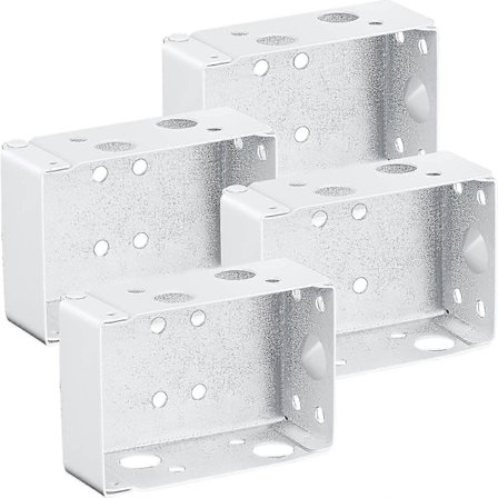 Lågprofils Fästningsfästen för Persienner 2-tums Boxmontering för Överlist 4-Pack (Vit) [DB]