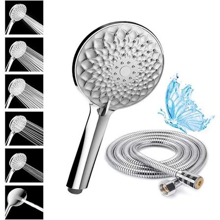 Justerbar dusch, kraftfull dusch, högtrycksdusch, vattenbesparande badrum, högtrycks handdusch, universell badrum