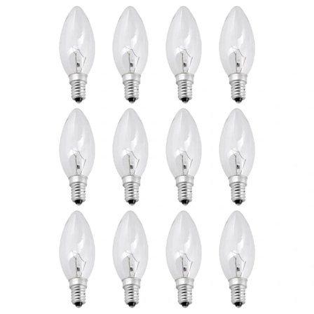 12x Lampe 40W E14 Lyskilde Klar Hvit Klassisk Lyspære STOL