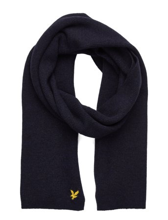 Lambswool Ribbed Scarf Navy Lyle & Scott