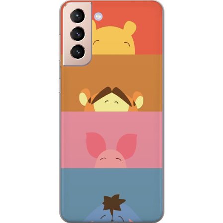 Kompatibelt Mobilskal till Samsung Samsung Galaxy S21 Minimal Winnie Vänner Färgblock Konst