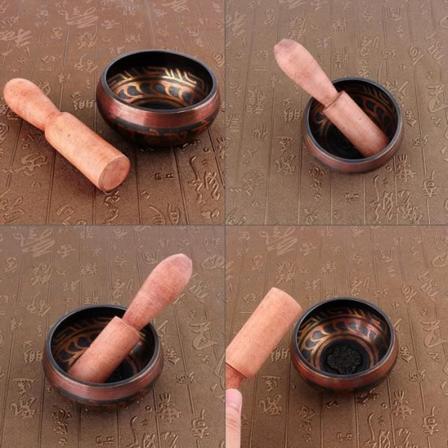 Fdit Buddhism Bowl Tibetansk Buddhism Handhamrad Meditation Hammered Yoga Koppar Sångskål 8cm