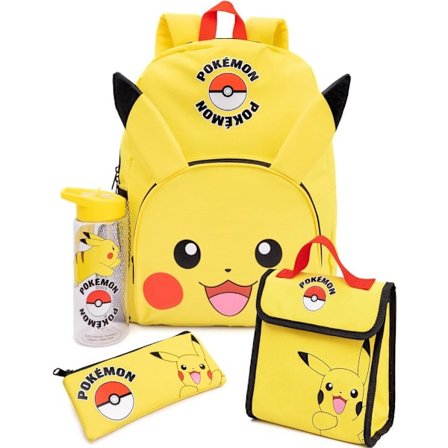 Pokemon Pikachu Lunch Bag och Ryggsäck Set (4-pack) One Size
