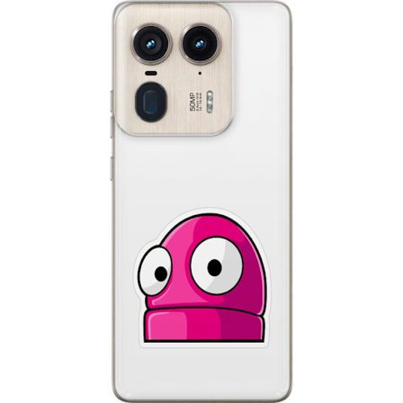 Kompatibel Mobilcover til Motorola Motorola Edge 50 Ultra Rosa tegneseriefigur med store øjne i legende og humoristisk stil