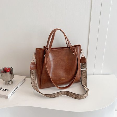 Tote Taske Skuldertaske Side Taske BRUN