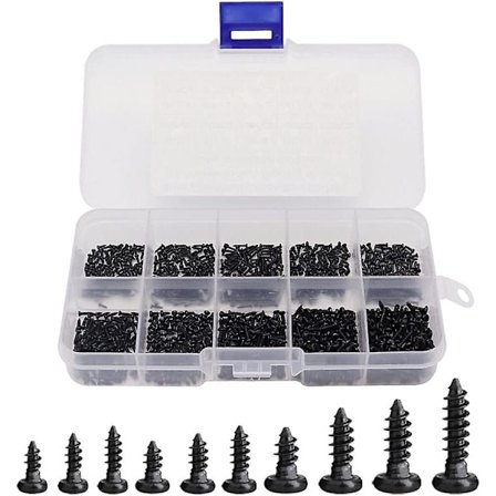 1000 stk Runde Hoved Selvspændende Phillips Mini Træskruer Mini Skruer M1 M1.2 M1.4 M1.7 Phillips Træskruer Sortiment Høj Præcision Mikro Skruer W