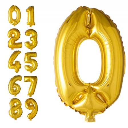 Guld Nummerballonger 0-9 - Stora Sifferballonger för Födelsedagsfest, Bröllop, Baby Shower och Jubileumsfirande