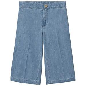 Kids - Gucci Blue Chambray Trousers with Web Detail 5 years - Bottoms - 5 years - Blue