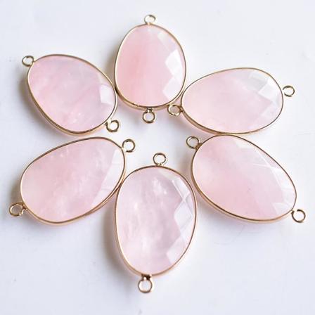 Smykkefremstilling DIY-tilbehør 6 stk rose quartz