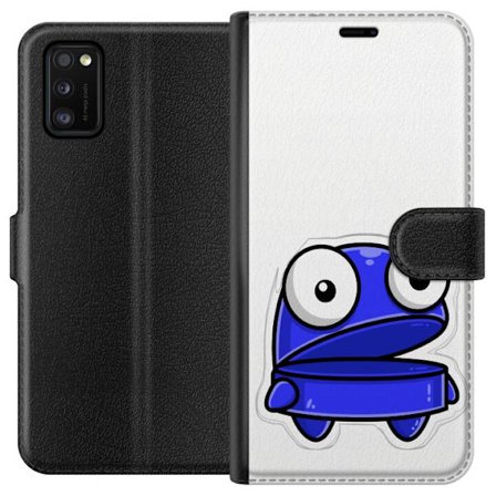 Kompatibel Tegnebogsetui til Samsung Samsung Galaxy A41 Blå tegneseriefigur med åbent udtryk og store øjne i sjov illustration