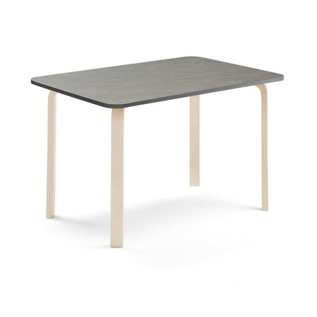 Table ELTON, 1200x700x710 mm, dark grey linoleum, birch